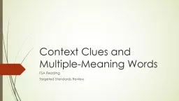 Context Clues and Multiple-Meaning Words
