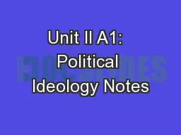 Unit II A1:  Political Ideology Notes