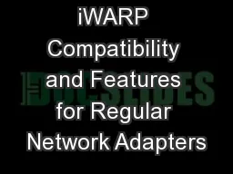 Supporting iWARP Compatibility and Features for Regular Network Adapters