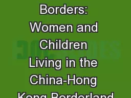 Engendering Borders: Women and Children Living in the China-Hong Kong Borderland