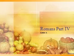 Romans Part IV Lesson 6 Romans 14