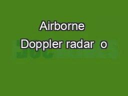 Airborne Doppler radar  o