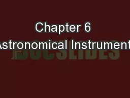 Chapter 6 Astronomical Instruments