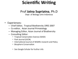 Scientific Writing Prof