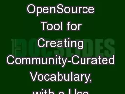 KnowledgeWiki: An OpenSource Tool for Creating Community-Curated Vocabulary, with a Use