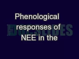 Phenological  responses of NEE in the