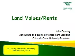 Land Values/Rents John Deering