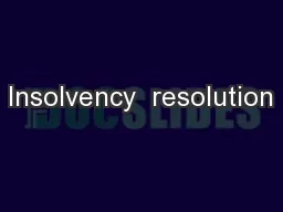 Insolvency  resolution