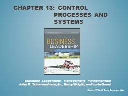 Chapter 13: Control processes and systems