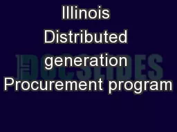 Illinois Distributed generation Procurement program