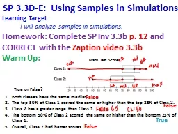 SP 3.3D-E:  Using Samples in Simulations