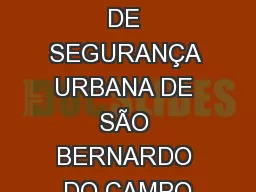 SECRETARIA DE SEGURANÇA URBANA DE SÃO BERNARDO DO CAMPO