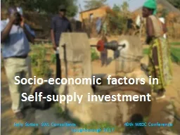 Socio-economic factors in Self-supply investment