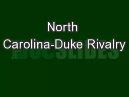 North Carolina-Duke Rivalry
