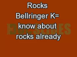 Rocks Bellringer K= know about rocks already