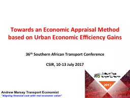 Towards an Economic Appraisal Method based on Urban Economic Efficiency Gains