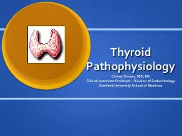 Thyroid Pathophysiology Christy Dosiou, MD, MS
