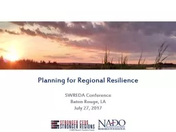 Planning for Regional Resilience