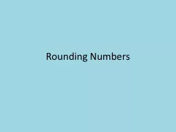 Rounding Numbers Learning Goals
