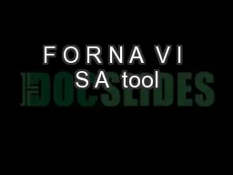F O R N A  V I S A  tool