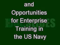 Obstacles and Opportunities for Enterprise Training in the US Navy