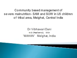 Community based management of