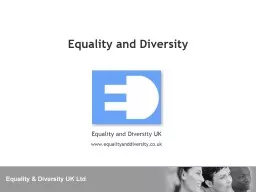 Equality and Diversity Equality and Diversity