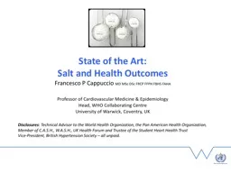 State of the Art: Salt and Health Outcomes