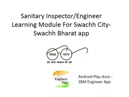 Sanitary Inspector/Engineer Learning Module For