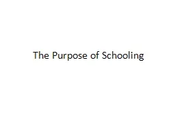 The Purpose of Schooling