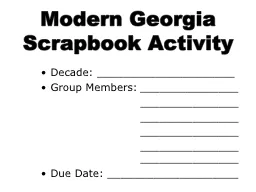 Modern Georgia  Scrapbook Activity