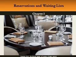 Chapter  5 Reservations and Waiting Lists