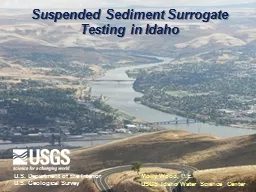 Suspended Sediment Surrogate Testing in Idaho
