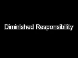 Diminished Responsibility