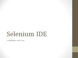 Selenium IDE Installation and Use