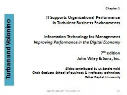 Chapter 1 IT Supports Organizational Performance