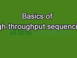 Basics of high-throughput sequencing