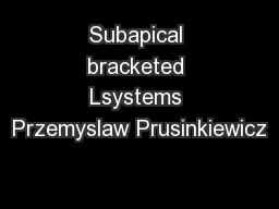 Subapical bracketed Lsystems Przemyslaw Prusinkiewicz