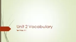Unit 2 Vocabulary Test Friday