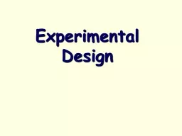Experimental Design Definitions: