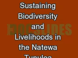 Mr   Silio   Lalaqila Sustaining Biodiversity and Livelihoods in the Natewa Tunuloa Peninsula,
