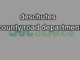 deschutes  county road department