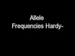 Allele Frequencies Hardy-