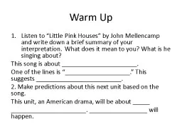 Warm Up Listen to “Little Pink Houses” by John