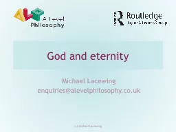 God and eternity Michael Lacewing