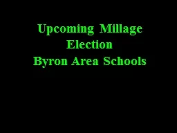 Upcoming Millage Election