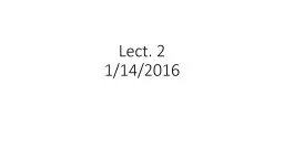 Lect. 2 1/14/2016 Personal jurisdiction