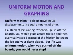 Uniform Motion and Graphing