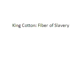 King Cotton: Fiber of Slavery