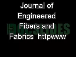 Journal of Engineered Fibers and Fabrics  httpwww